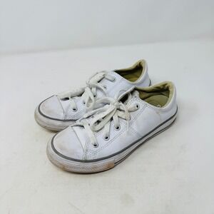 Converse All Star Kids Leather Low Top Sneakers White Size 1 Classic Unisex